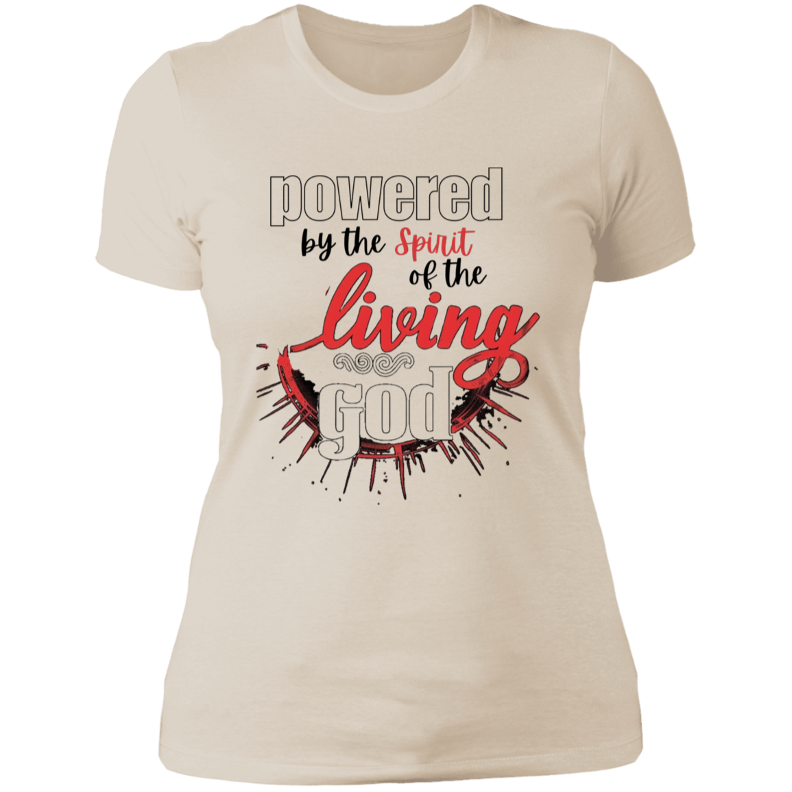 Powered by God Ladies' Boyfriend T-Shirt