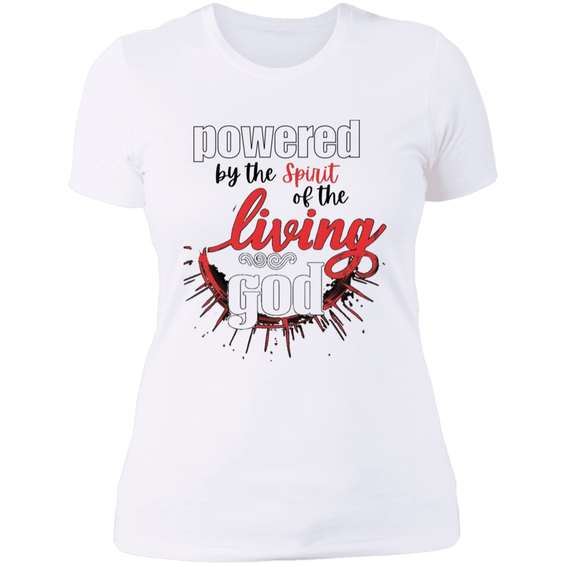 Powered by God Ladies' Boyfriend T-Shirt