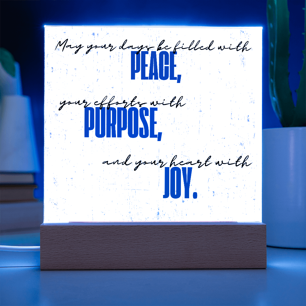 Peace Purpose Joy Plaque