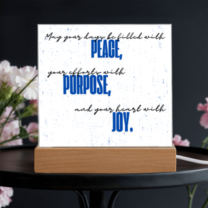 Peace Purpose Joy Plaque