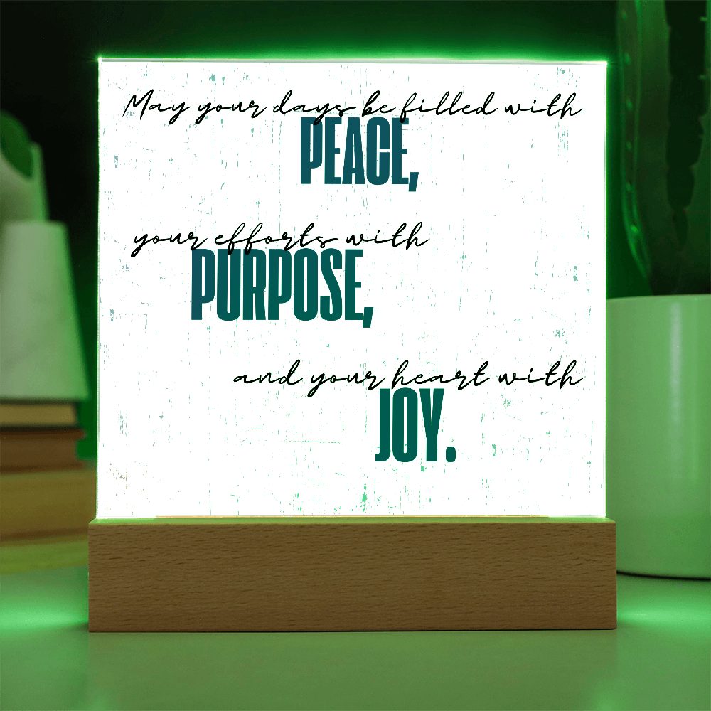 Peace Purpose Joy Plaque